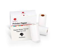 Phomemo Papier D'impression M02/P2S/M02pro/M02S/M03/M03AS/M04S/M04AS Mini Autocollant Papier D'impression, Blanc pour Autocollant, 3 Rouleaux
