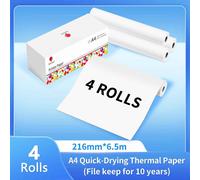 Phomemo-Papier Thermique Continu à vaccage Rapide,Imprimante,Documents d'Étude,Format Lettre A4,M08F,M832,M834,M, - Type Letter 4 rolls