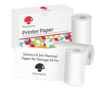 Phomemo Papier Thermique Imprimable 3 Rouleaux, Papier de 53 mm Compatible avec Les Imprimantes D'étiquettes Thermiques Phomemo M832/M834/M03/M04S/M04AS, 6.5 M/Rouleau