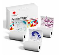 Phomemo Papier Thermique pour M02/P2S/M02 PRO/M03AS/M03/M04S Mini Imprimante pour Photos, Notes, Mémos et Bricolage Fond Transparent, Texte Rose/Bleu/Vert, Lot de 3 Rouleaux