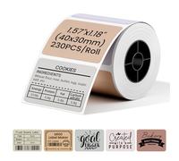 Phomemo Thermolabels Lot de 230 étiquettes autocollantes en papier thermique 40 x 30 mm 5 couleurs pour imprimante d'étiquettes M110/M100/M220/M250