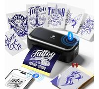 Phomemo TP31 Pochoir à tatouage, mini tatoueur temporaire avec 30 feuilles de papier de transfert, imprimantes Bluetooth pour tatouages débutants et artistes, DlY, fêtes, cadeaux. Noir profond