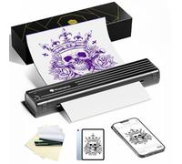 Phomemo TP83 Imprimante de Tatouage sans Fil, imprimante Thermique améliorée avec 10 Feuilles de Papier de Transfert, imprimante de Tatouage Bluetooth pour Artistes de Tatouage et débutants,