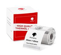 Phomemo Transparente Ronde Étiquette M110 Étiquette Transparente Ronde,1,57"x1,57"(40×40mm),Compatible avec Phomemo M110 M120 M220 M221 M108 M102 M100 M150 M250 M260,180 étiquettes/Rouleau