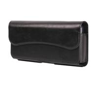 Phone Belt Pouch Horizontal Waist Bag for Men, Universal Case Cover Leather pour Téléphone Portable(Black,7.2 in)