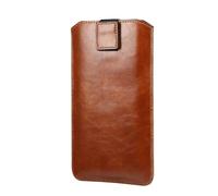 Phone Belt Pouch Men's Soft Leather Holster Simple Business Mobile Bag Portable Skin pour Téléphone Portable(Brown 6.7-6.9 in)