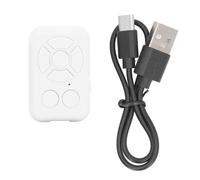 Phone Bluetooth Remote Control Rechargeable 7 Keys Wireless Media Controller for Novels Photos Videos Volume Adjustment White