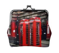 Phone Booth London Street Portefeuille pour femme, porte-monnaie pour femme, petit portefeuille pour femme, adapté pour les femmes, élégant et personnalisé, noir, One Size, Art déco