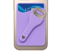 Phone Card Holder - Suction Cup Cellphone Wallet, Credit Card Holder for Back Of Case with Mirror Mount, Hands Free Phone Grip, Silicone Adhesive Sleeve, Portable Slim Pocket for School Bus Passes