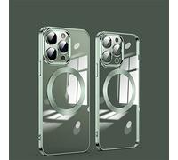Phone Case - New Version 2.0 Clean Lens for iPhone Case with Camera Protector for iPhone 13 12 11 Pro Max, Drop Protection Dust Safe Magnetic Slim Phone Case Protective Cover (Green,for iPhone 13)