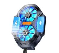 Phone Cooler for Game, Double-Fan Mobile Cooling Pad, Clip-on Heat Dissipation Tool, Lightweight Silent Operations Accessory for Smartphone Game Video Streaming Music Listening 3.41x2.45x1.3in