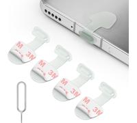 Phone Dust Kit,Silicone For Adhesive Socket Set Of 4 Type C Dust Covers With Stuck Needle Compatible With Phone Tablet Type C Port (Luminous)