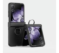 Phone Flip Case Coque rigide en polycarbonate avec anneau de maintien et charnière de protection, compatible avec Xiaomi Mix Flip, ultra-mince, pliable et fine, résistante aux chocs et aux chutes. Cou