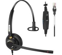 Phone Headset with Noise Cancelling Microphone,RJ9 Office Headset Compatible with Polycom VVX411 Avaya 9508 Mitel 5312 ShoreTel BT Converse NEC Fanvil Desktop Landline Phone