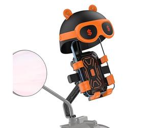 Phone Holder For Bike - Handlebar Clamp Weather-Resistant | Bike Phone Mount | Rotatable Mini Helmet Visor Shock Absorption Anti-Scratch For Navigation Video Recording Call Mountain City Touring Commu