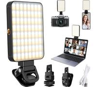 Phone Light 128 LED Selfie Lamp 3000-6500K Portable Video Light CRI 95+ with Clip for Phone Computer Camera Tablet Video Conference Vlog Live Stream