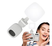 Phone Light Clip - PC ABS TPU 8 x 6,8 x 2,8 cm | USB Portable Selfie Light With Adjustable Brightness | Clip on Video Conference Lighting For Streaming Live Broadcast Video Blog And Daily Use