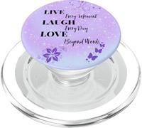 Phone Pop Up Button Holder,Live Laugh Love Purple Butterfly PopSockets PopGrip pour MagSafe