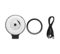 Phone Selfie Light Noir avec Douille Vis 1/4 Pouce - Dimmable 2500-8500K, Portable et Magnétique - Lumière Ultra - Réaliste 95 IRC, Accessoires Influenceur Idéal pour Live (nègre)