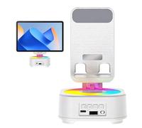 Phone Stand Speaker - Portable Audio Gadget, Mobile Device Holder for Home, Sound Amplifying Dock, Phone Desk Mount with Twin Output, Wireless Audio Stand for Live Streaming Game and Office Use