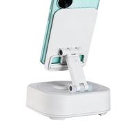 Phone Stand with Speaker - Speaker with RGB Colorful Lights + | + Adjustable 360° Rotating Desktop Holder | for Live Streaming Home Office School Bedroom Indoor Use