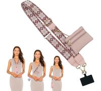 Phone Strap With Zip Pocket, Telephone Cord With Zip Pocket, 2 In 1 Detachable Shoulder Strap Mobile Phone With Coin Purse, Adjustable Phone Strap, Pink, One Size