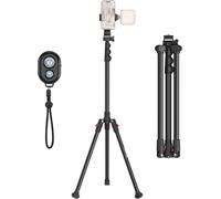 Phone Tripod with Remote Control, 170 cm Portable Camera Tripod Foldable Upside Down Universal Light Stand for Selfie and Live Streaming, Encore PT-30-4363