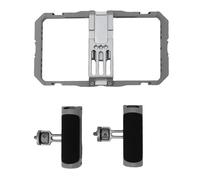 Phone Video Rig Cage Multi Interface Expansion Double Silicone Hand Grip, Aluminium Léger et Solide, Supports Ajustables pour Smartphones 6,35-8,7cm - Stabilisation Vidéo,