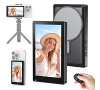 Phone Vlog Selfie Monitor Screen, Axrye Caméra arrière sans fil 1080P avec fixation magnétique et télécommande, haut-parleur intégré, compatible avec iOS, Android, YouTube, TikTok, streaming en direct