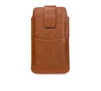 Phone Wallet Waist Bag Leather Belt Case with Clip and Ring Holder Travel Hiking pour Téléphone Portable(C Brown 16x9.2cm)