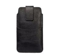 Phone Wallet Waist Bag Leather Belt Case with Clip and Ring Holder Travel Hiking pour Téléphone Portable(D Black 15x8.7cm)