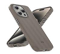 Phoneaura MagCase Deluxe Étui de protection en carbone pour iPhone 15 Pro Max compatible avec MAGSAFE I Coque de protection en carbone pour iPhone 15 Pro Max (aspect carbone, 2 verres de protection, 1