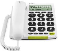 Phoneeasy 312Cs Téléphone Filaire Simplifié Larges Touches Contrastées, Fonction Mains-Libres Et Mémoires Directes (Blanc)