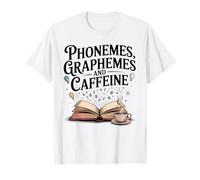 Phonèmes Graphemes et caféine Professeur de Lecture drôle T-Shirt