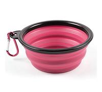 PhoneNatic 60014768 Gamelle Pliable en Silicone pour Chien et Chat avec Mousqueton Rose Taille XL 1000 ML