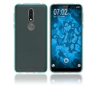 PhoneNatic Coque en Silicone Compatible avec Nokia 7.1 - Transparent Turquoise - Cover Cubierta Cover