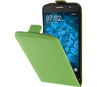 PhoneNatic Couverture en Cuir Artificiel Compatible avec Alcatel Pop 4 - Flip-Case Vert - Cover Cubierta + Films de Protection