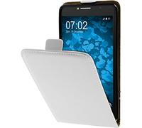 PhoneNatic Couverture en Cuir Artificiel Compatible avec Alcatel Pop 4s - Flip-Case Blanc - Cover Cubierta + Films de Protection