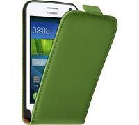 PhoneNatic Couverture en Cuir Artificiel Compatible avec Huawei Y360 - Flip-Case Vert - Cover Cubierta Cover