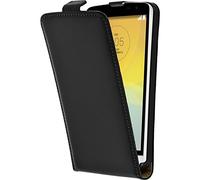PhoneNatic Couverture en Cuir Artificiel Compatible avec LG L Bello - Flip-Case Noir - Cover Cubierta + Films de Protection