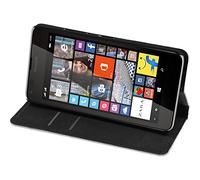 PhoneNatic Couverture en Cuir Artificiel Compatible avec Microsoft Lumia 640 - Bookstyle Blanc - Cover Cubierta + Films de Protection