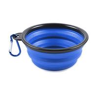 PhoneNatic Gamelle Pliable en Silicone pour Chien et Chat - Bleu - avec Mousqueton - Taille S - 350 ML - 60014330
