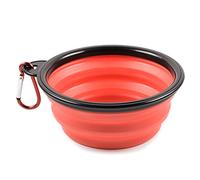 PhoneNatic Gamelle Pliable en Silicone pour Chien et Chat - Rouge - avec Mousqueton - S - 350 ML - 60014328