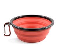 PhoneNatic Gamelle Pliable en Silicone pour Chien et Chat - Rouge - avec Mousqueton - XL - 1000 ML - 60014340