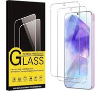 PhoneThrone Lot de 2 films de protection en verre trempé pour Samsung Galaxy A55 5G, anti-rayures, anti-traces de doigts, sans bulles, dureté 9H, 0,26 mm, ultra transparent, ultra résistant