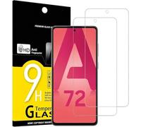 PhoneThrone Lot de 2 films de protection en verre trempé pour Samsung Galaxy A72 / A72 5G, anti-rayures, anti-traces de doigts, sans bulles, dureté 9H, 0,26 mm, ultra transparent, ultra résistant