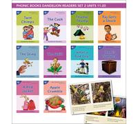 Phonic Books Dandelion Readers Set 2 Units 11-20 Twin Chimps (Two Letter Spellings Sh, Ch, Th, Ng, Qu, Wh, -Ed, -Ing, -Le)