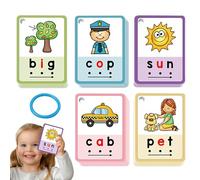 Phonics Flash Cards, 70 Pieces Learning Set, Early Education Puzzle Game, Colorful Double-Sided Cards, Ideal for Ages 3+, Classroom, Homeschool, Travel, Family, Indoor 13.63 inch