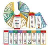 Phonics Flash Cards for Toddlers & Preschoolers - Master 117 Sound Groups & 900+ Rhyming Words - Waterproof Kindergarten Learning Materials for Reading & Spelling, 2.75x7 Portable Set (1PC)