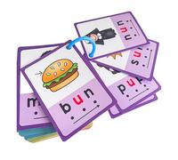 Phonics Flashcards Outil éducatif pour enfants Cartes d'apprentissage CVC Mots Apprendre à lire les cartes Mots à vue pour l'apprentissage des langues Outil éducatif Phonique pour enfants Mots CVC